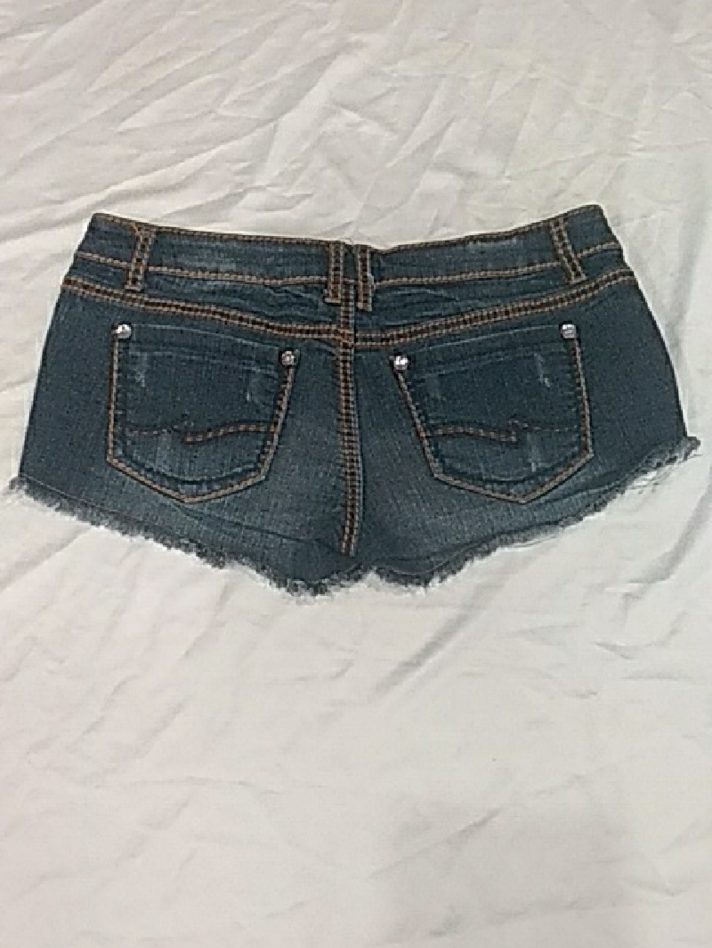 Rue21 Dark Blue Frayed Denim Shorts